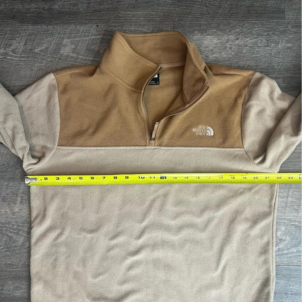 The North Face Mens Fleece Sweatshirt High-Neck 1/4 Zip Pullover Brown Size M